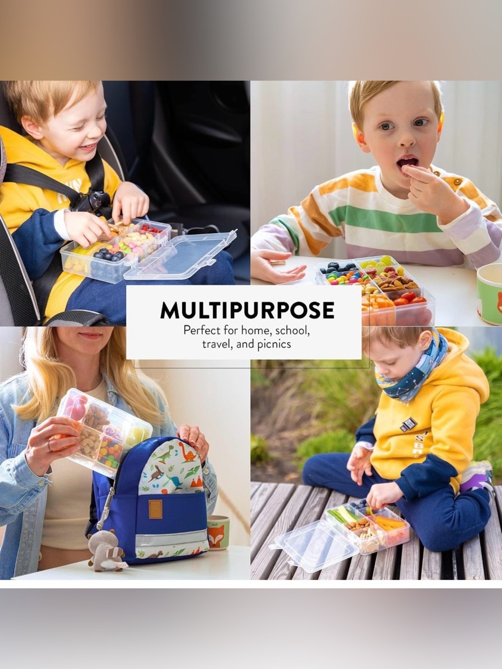 Snack Box Containers Set of 2-Reusable - Picture 2 of 5